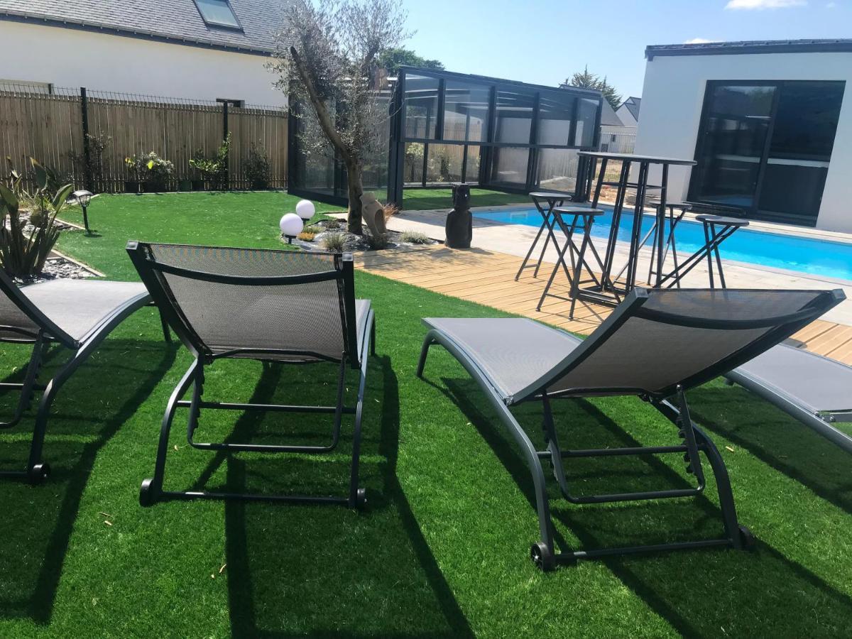Maison 10 Pers En Bord De Mer Avec Piscine Chauffee Toute L'Annee, Spa Et Hamman Surzur Kültér fotó