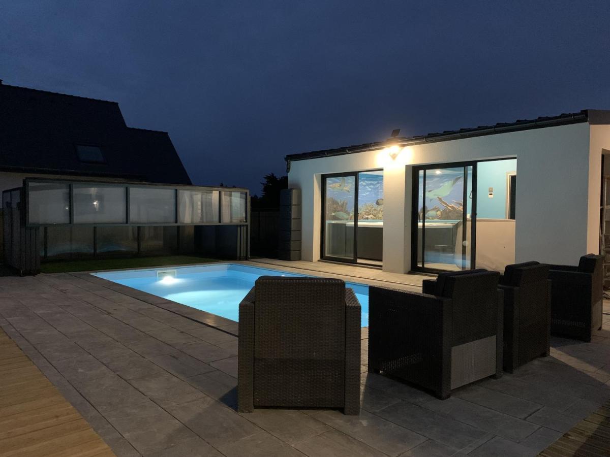 Maison 10 Pers En Bord De Mer Avec Piscine Chauffee Toute L'Annee, Spa Et Hamman Surzur Kültér fotó